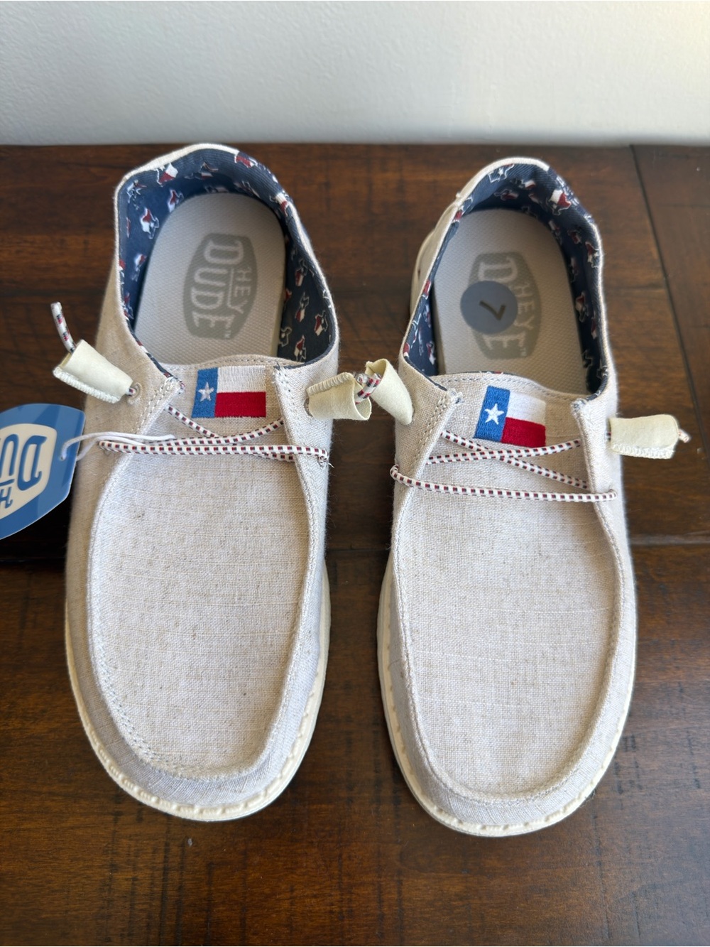 Hey Dude Wendy Texas Canvas Shoes Off White Womens Size US 7 New